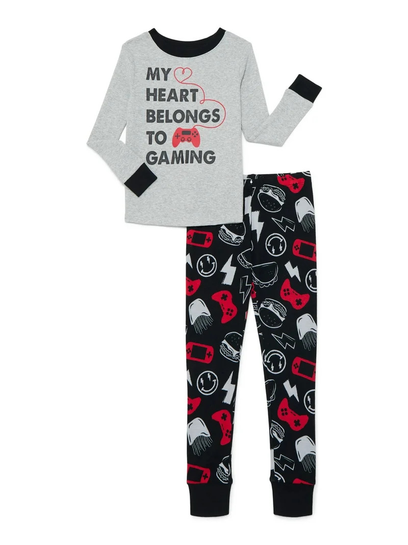 Boys Cotton Snug-Fit Top and Pants Pajama Set from Way to Celebrate, 2-Piece, Sizes 4-10 | Walmart (US)