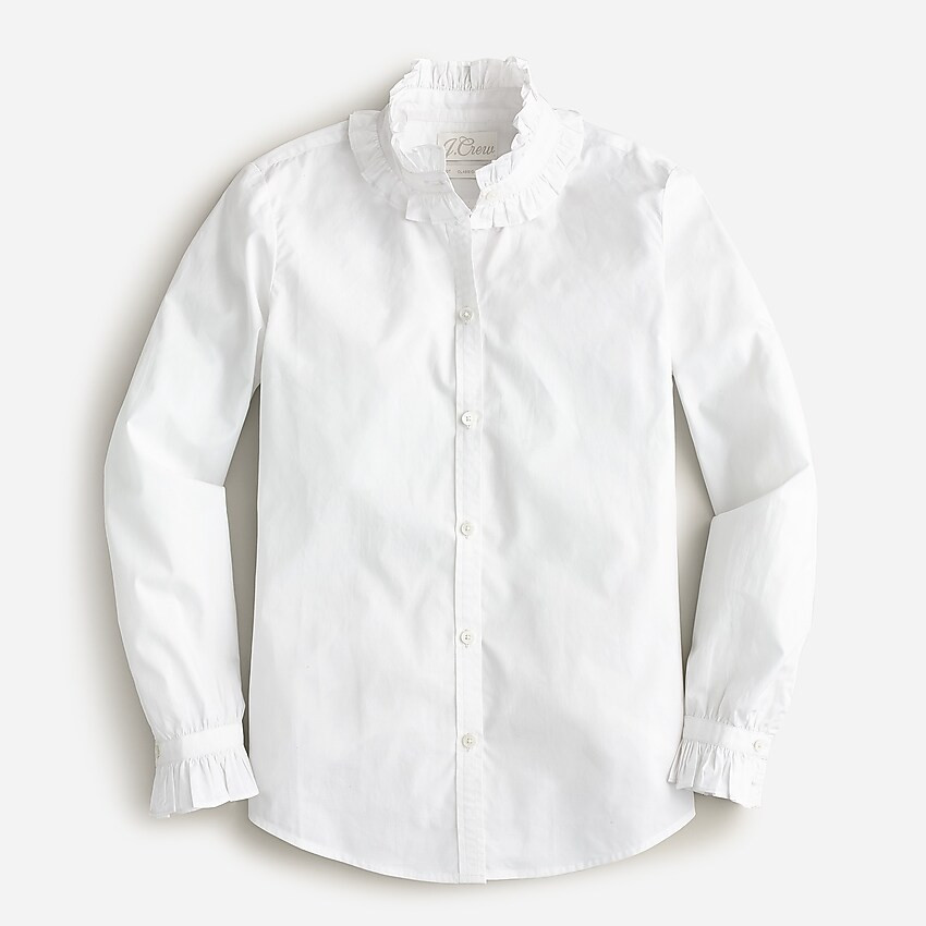 Classic-fit ruffleneck shirt | J. Crew US