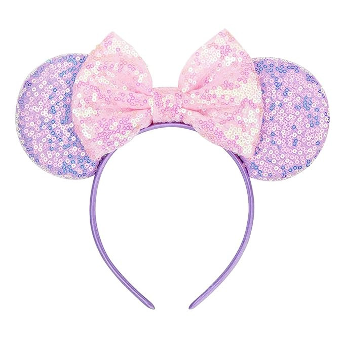 Mouse Ears Bow Headbands, Purple Rapunzel Inspired Minnie Ears, Princess headband Cosplay Costume... | Amazon (US)