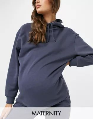 Pieces Maternity hoodie set in dark blue | ASOS (Global)