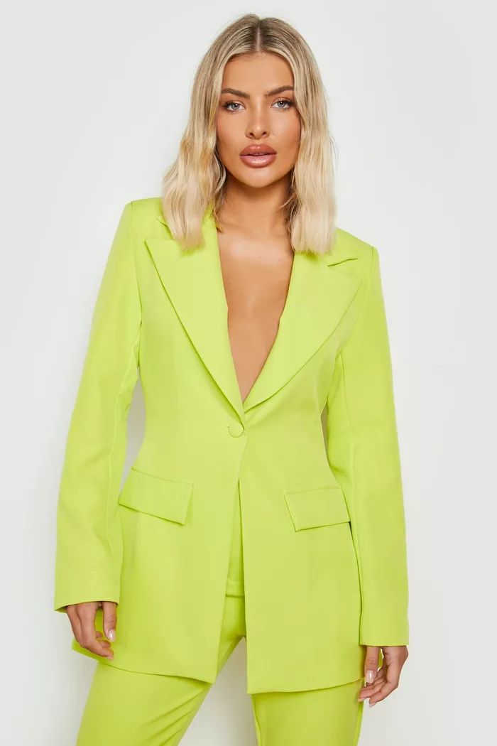 Plunge Fitted Tailored Blazer | boohoo (US & Canada)