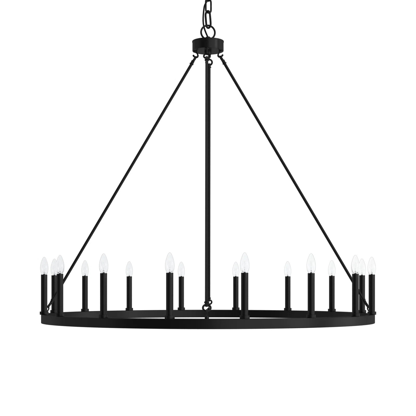 Avalee 16 - Light Living Room Steel Dimmable Wagon Wheel Chandelier UL Certified | Wayfair North America