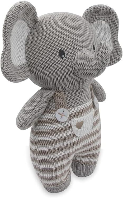 Living Textiles Baby Huggable Knit Toy - Ezra Elephant | Premium 100% Cotton | Super Cute Soft & ... | Amazon (US)