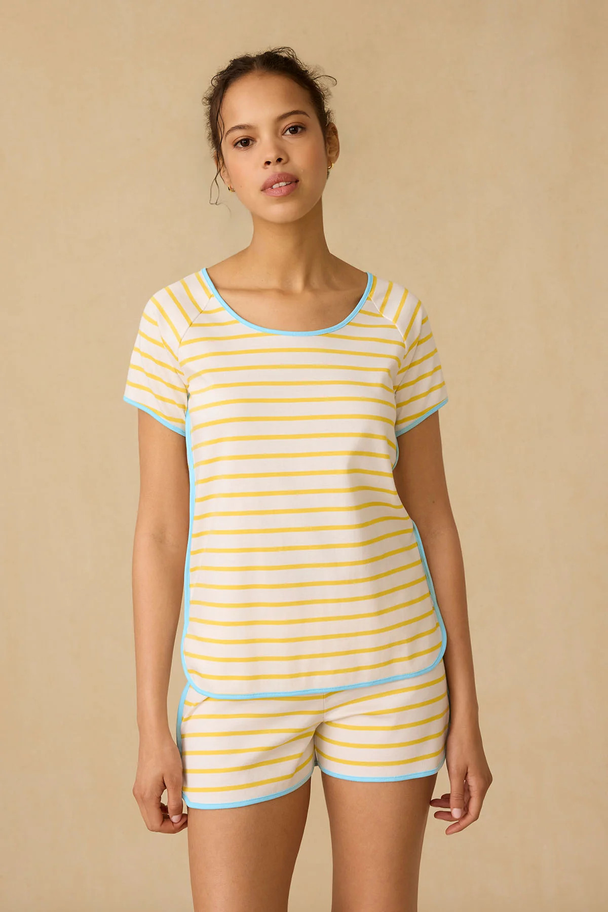 Pima Shorts Set in Zest Anchor Stripe | Lake Pajamas