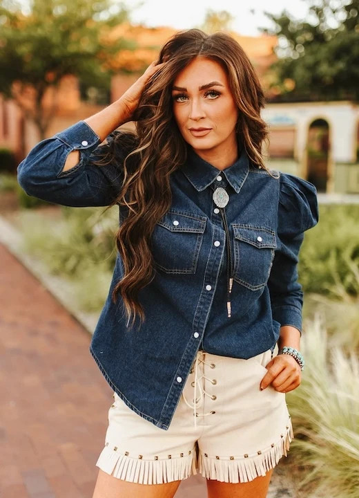 Presley Denim Top | The Collection Texas