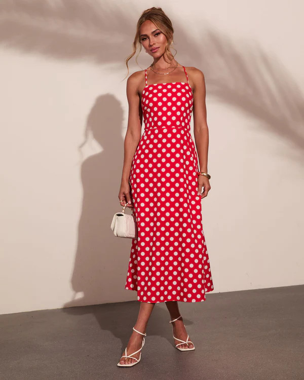 Coastal Charm Polka Dot Midi Dress | VICI