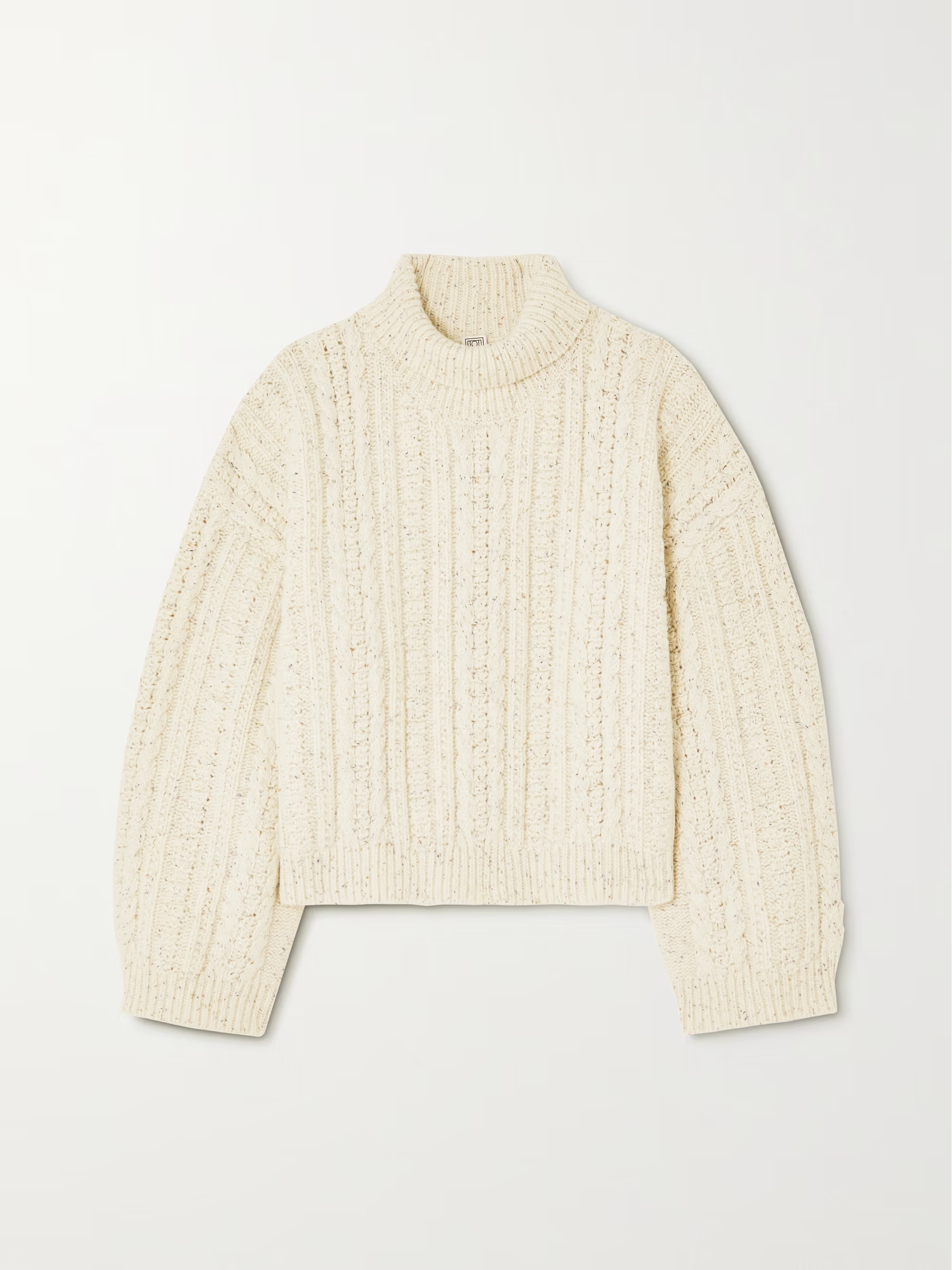 Mélange cable-knit wool-blend turtleneck sweater | NET-A-PORTER (UK & EU)