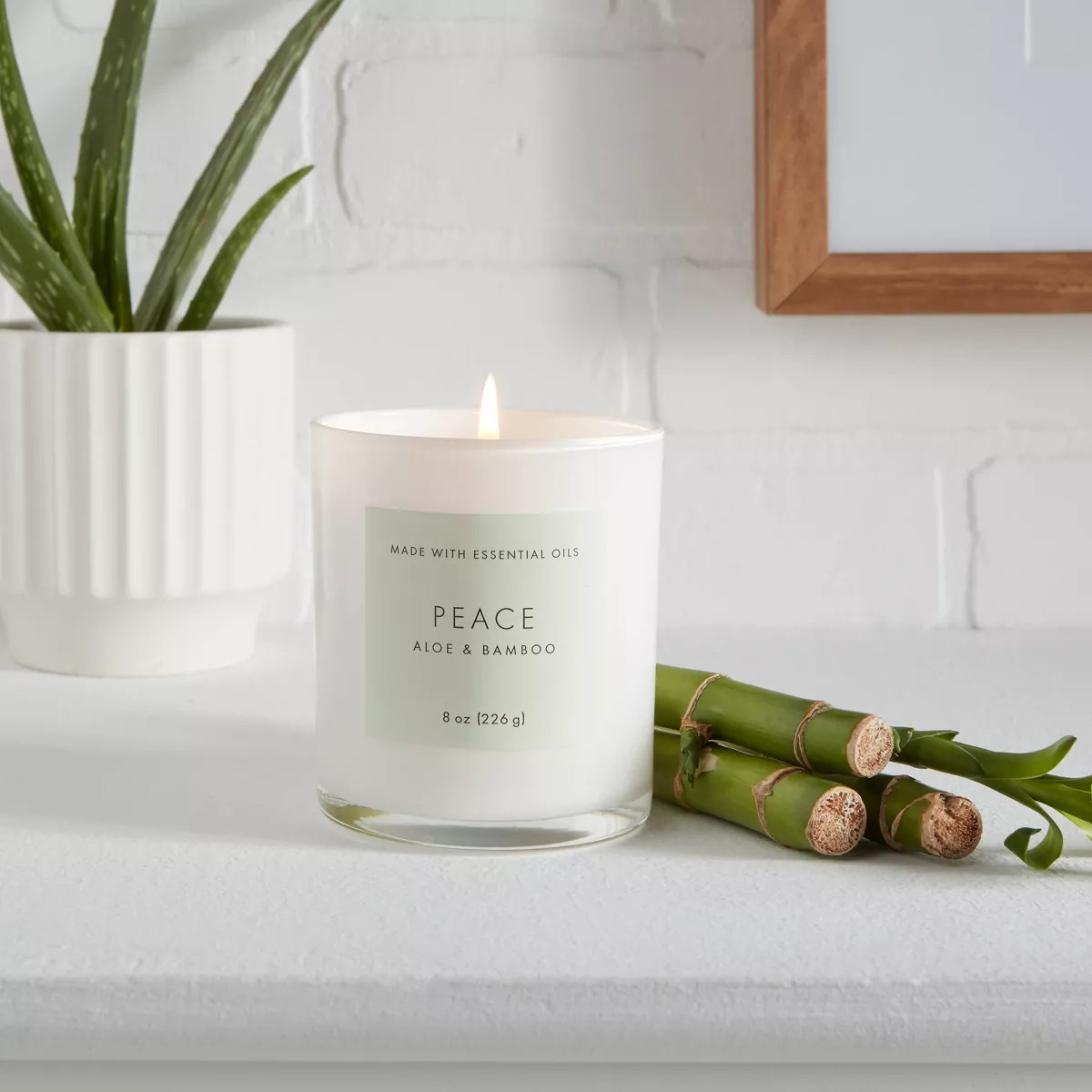 Wood Lidded Glass Wellness Peace Candle - Threshold™ | Target