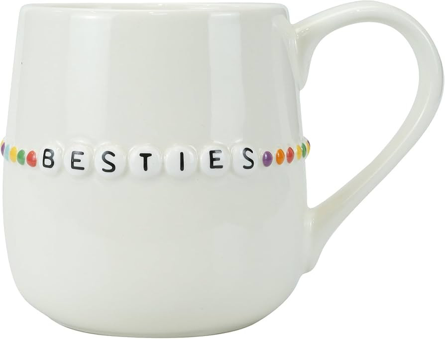Enesco Our Name is Mud Besties Bead Bracelet Sculpted Coffee Mug, 16 Ounce, White | Amazon (US)