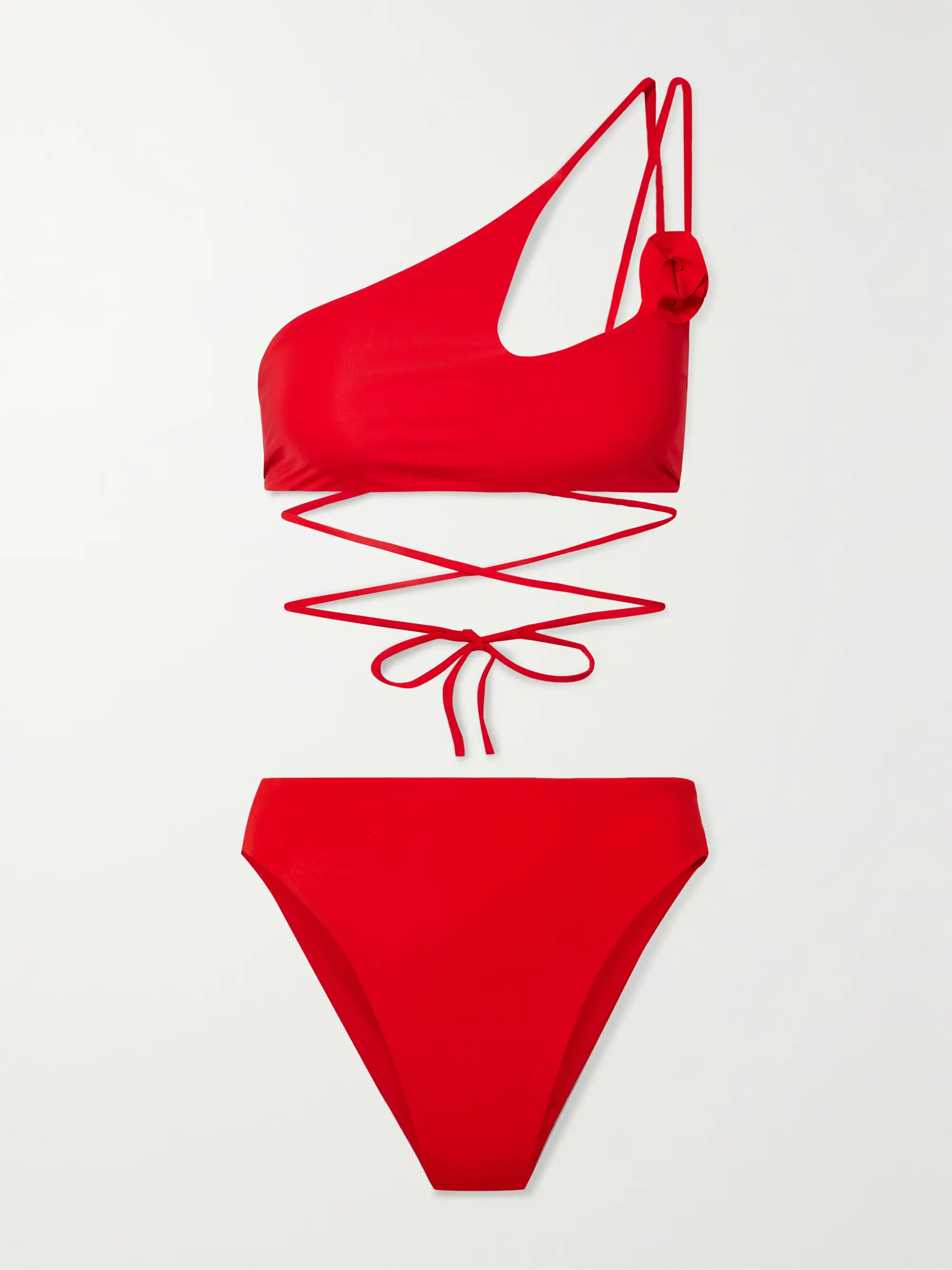 + NET SUSTAIN Barajas one-shoulder cutout appliquéd bikini | NET-A-PORTER (UK & EU)