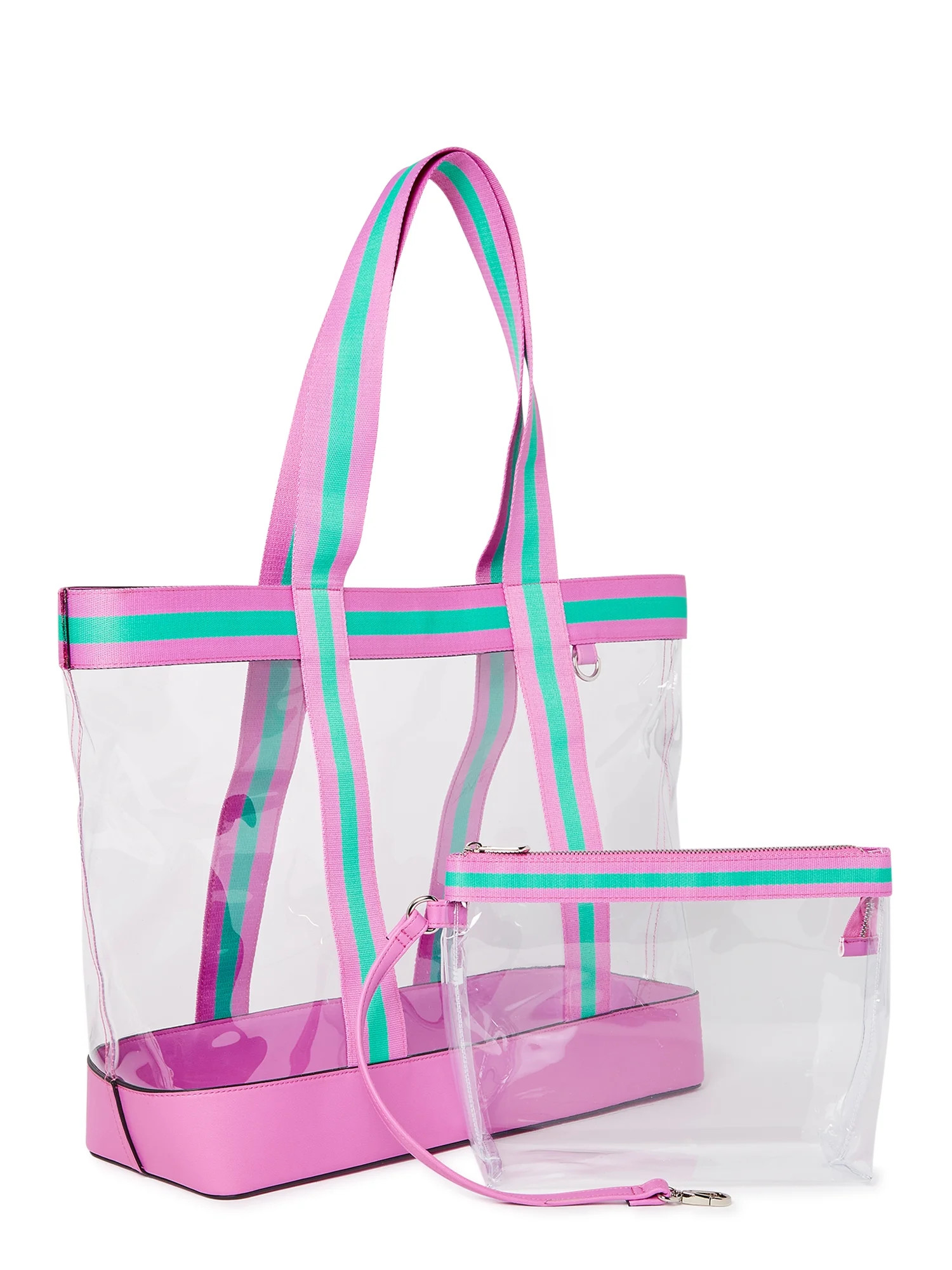Time and Tru Women’s Tote and Pouch Set, 2-Piece Fleur - Walmart.com | Walmart (US)