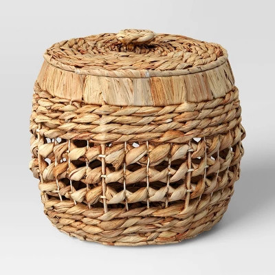 Round Water Hyacinth Basket with Lid - Threshold™ | Target