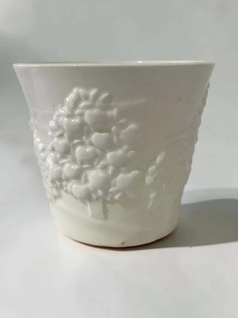 Vintage White Ceramic Fruit Tree Planter | Raised Orchard Tree Relief | Small Cottagecore Flower ... | Etsy (Global)