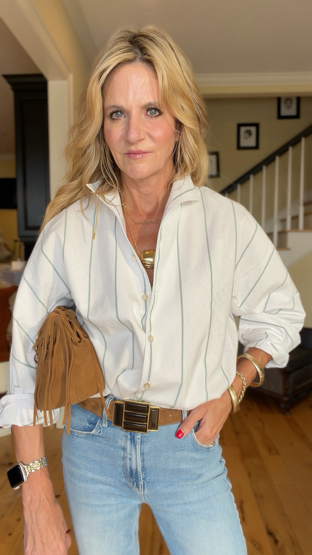 Friday afternoon funny 😂

I love a popped collar, and appreciate one that stays up on its own!
This shirt is very oversized. You can definitely size down. Comes in several colors! I’m in a 25 in the jeans & XSmall in the belt. Shoes are old!

#LTKootd #LTKOver40
