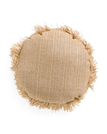 24x24 Indoor Outdoor Natural Round Pillow | TJ Maxx