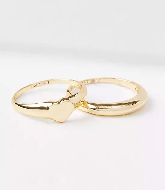 Heart Signet Ring Set | LOFT