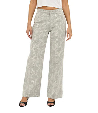 Rolla's Kate Baggy Python Printed Mid-Rise Wide Straight Leg Denim Jeans -  28 | Dillard's