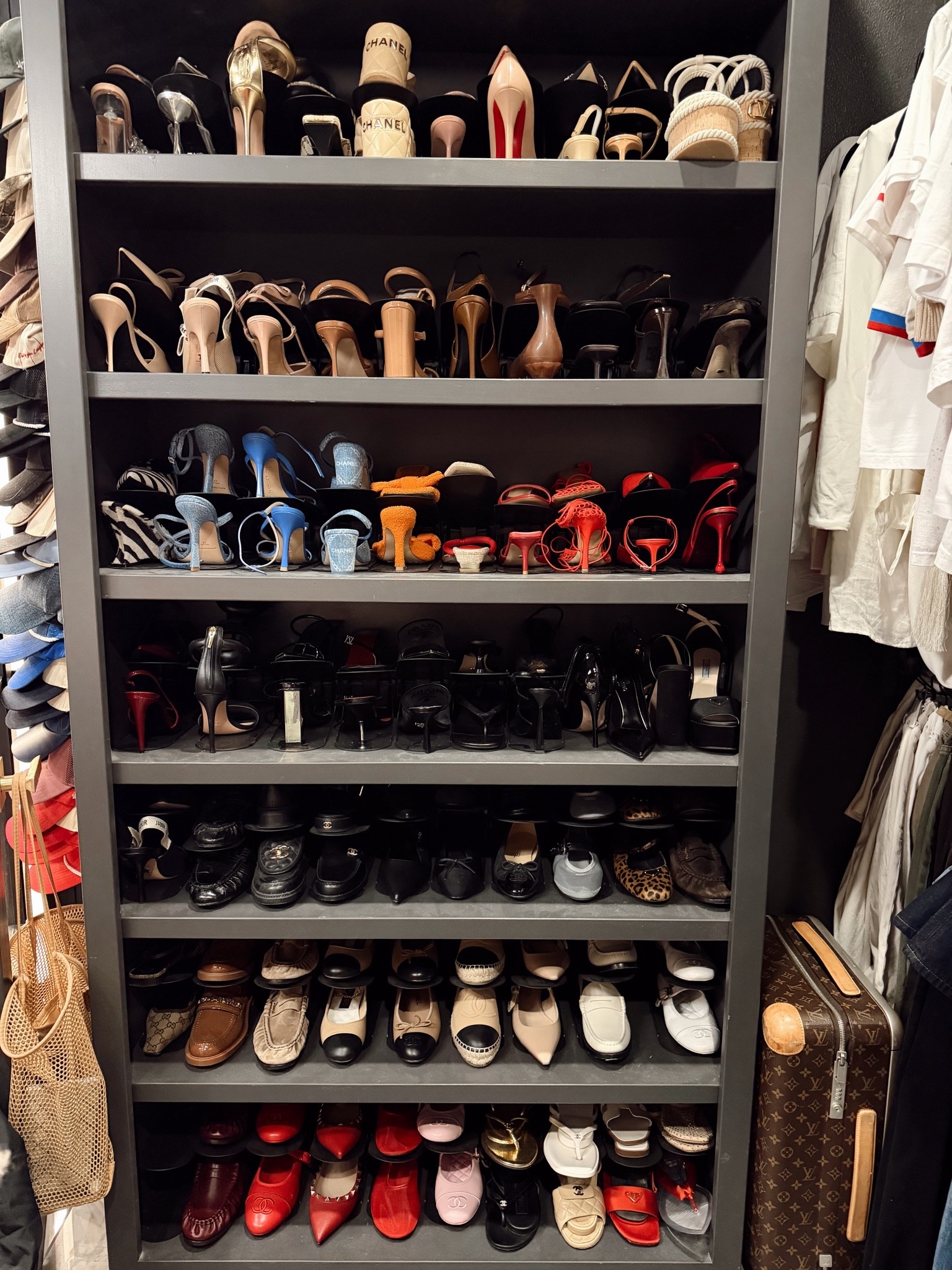 Closet organizers - I’m slowly replacing my black shoe organizers for these pretty clear/gold ones! They’re better quality than the black and look higher end