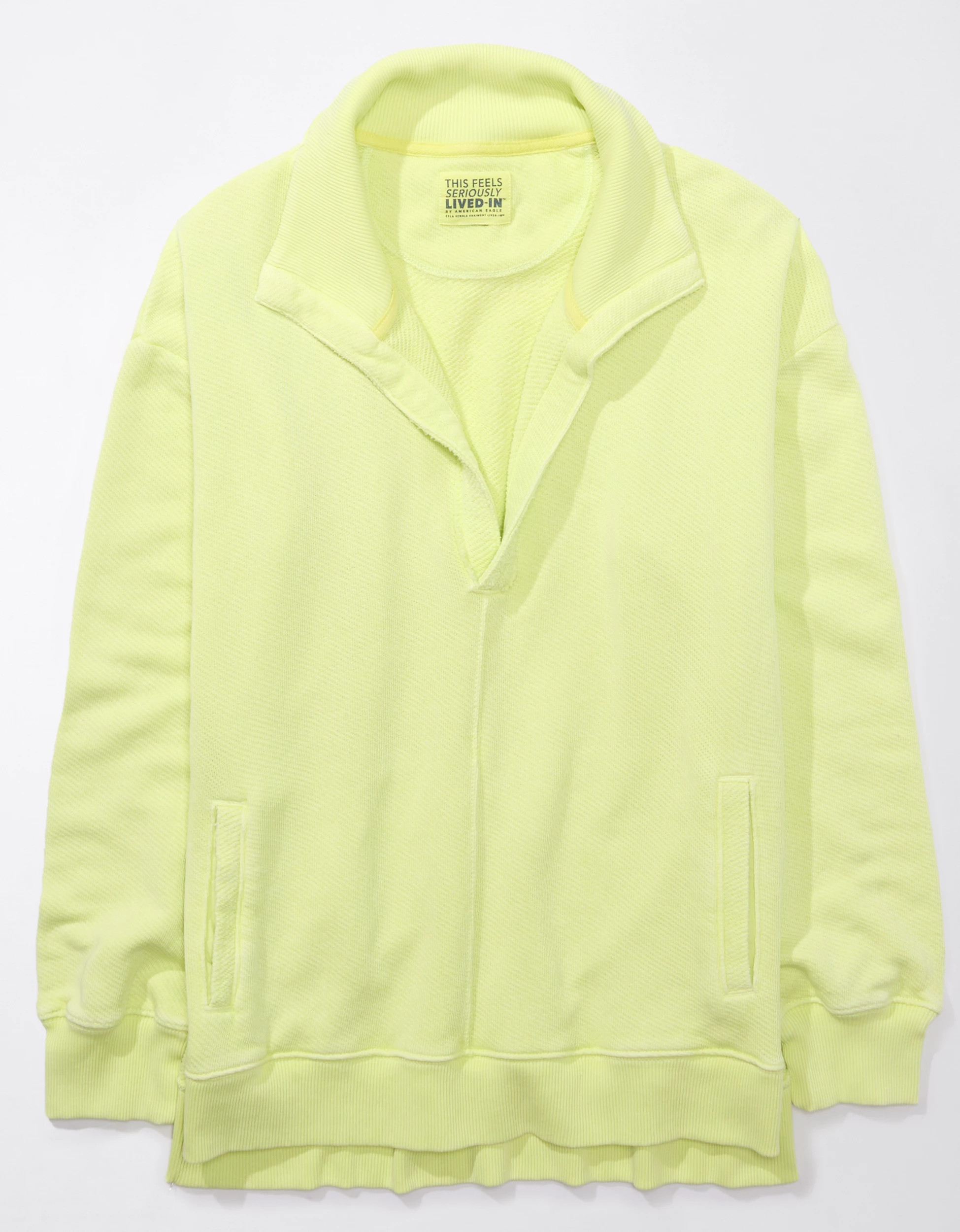 AE Oversized Big Hug Collared Sweatshirt | American Eagle Outfitters (US & CA)