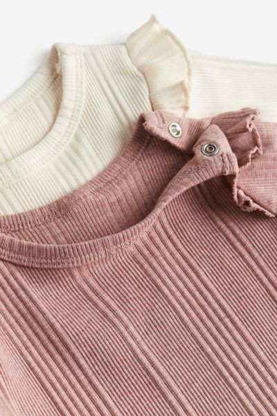 2-pack Adjustable-fit Long-sleeved Bodysuits - Pink - Kids | H&M US | H&M (US + CA)