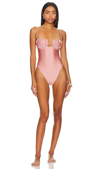 Petal One Piece in Satin Rose | Revolve Clothing (Global)