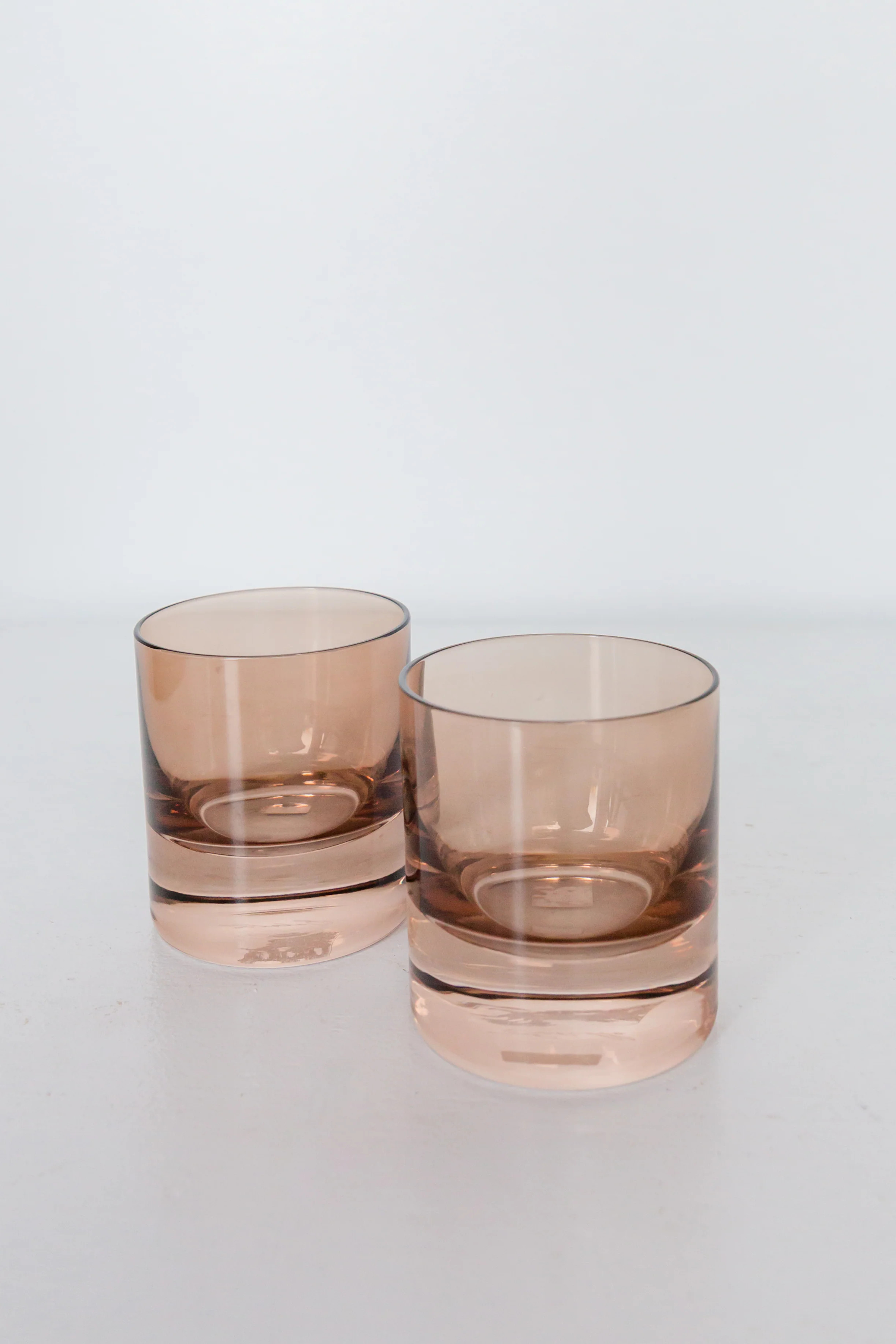 Estelle Colored Rocks Glass - Set of 2 {Amber Smoke} | Estelle Colored Glass