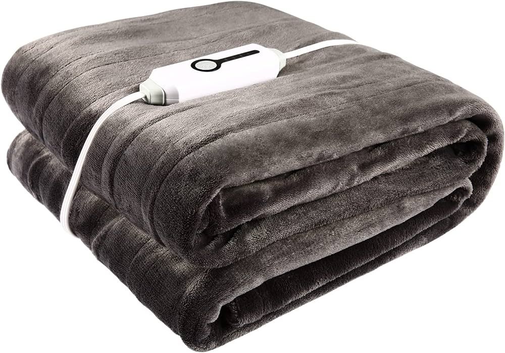 Electric Blanket Throw Size 50" x 60" Double Sided Flannel Heated Blanket Ultra-Soft Machine Wash... | Amazon (US)
