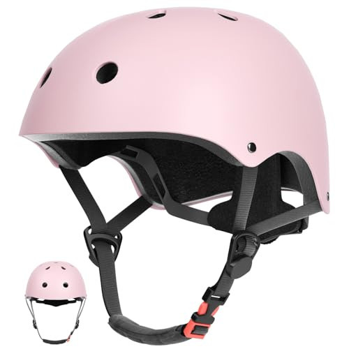 67i Toddler Bike Helmet - Girls Helmets (18.9"-21.2") with 11 Ventilation Vents, Adjustable Knob & Double Buckle, ABS EPS Layered Safety for Ages 1-4 (Light Pink) | Amazon (US)