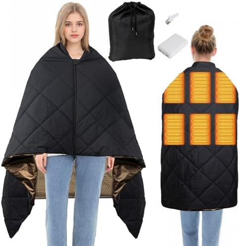 Cordless Battery Operated Heated Blanket, Portable Outdoor Heated Blanket | Extra Large 67"x47" W... | Amazon (US)