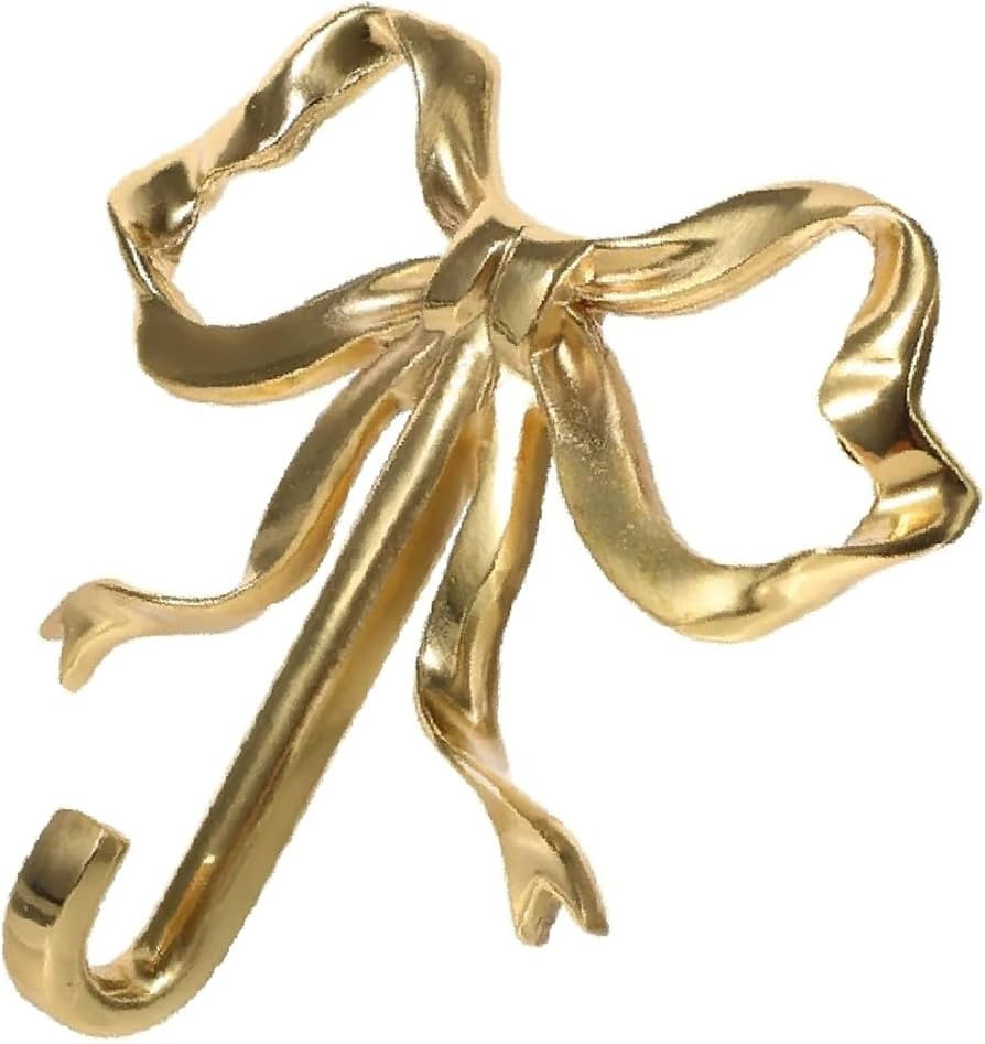Bow Hook Gold, Brass Hook, Wall Hook Home Decorative Hook Bow-Knot Brass Hook Gold Bow Hanger for... | Amazon (US)