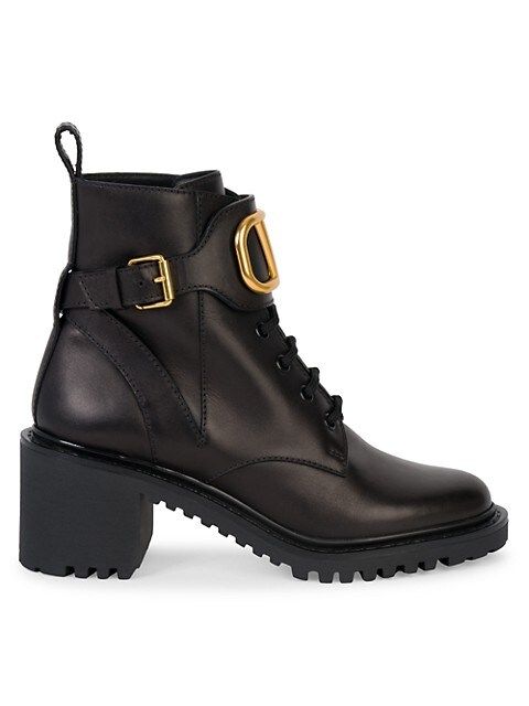 VLogo Leather Combat Boots | Saks Fifth Avenue