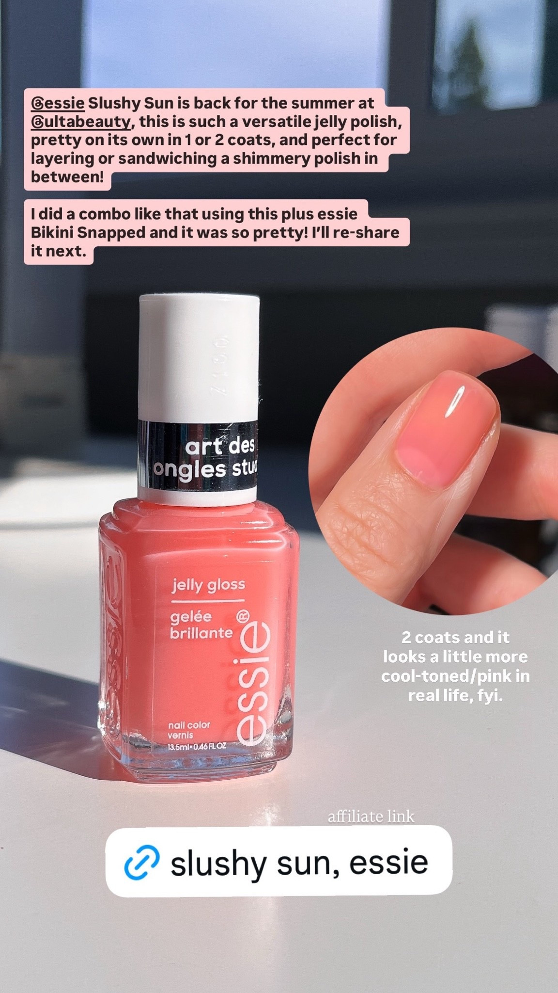 Pink jelly nails are everywhere this summer! 

#summernails #nailpolish #essie