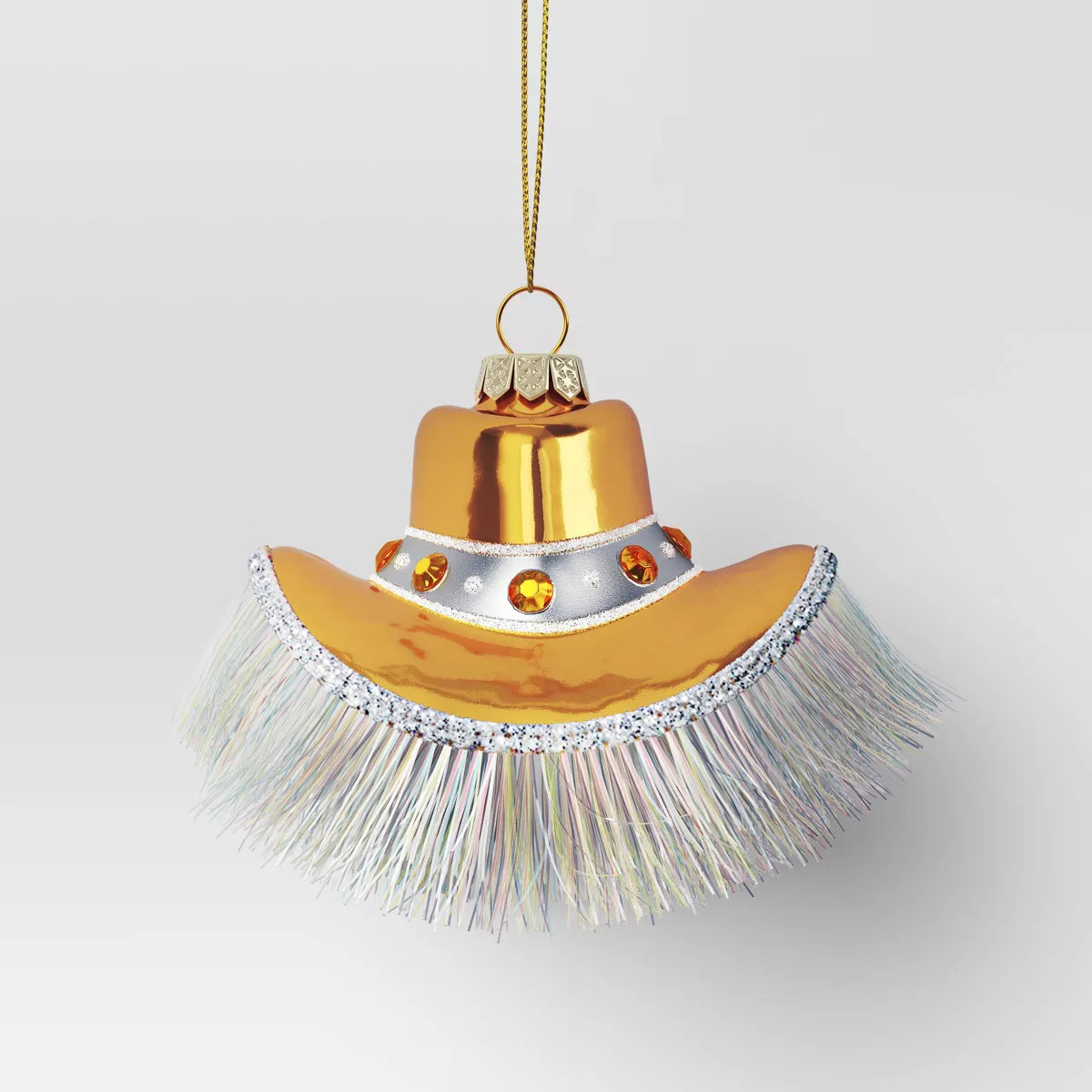 Christmas Glass Gold Cowboy Hat Ornament - Wondershop™ | Target