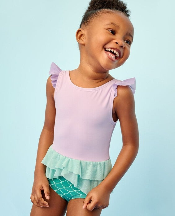 Girls' Disney Princess Ariel One-Piece Swimsuit, Ariel - Size Little Kids 6-7 by Hanna Andersson | Hanna Andersson
