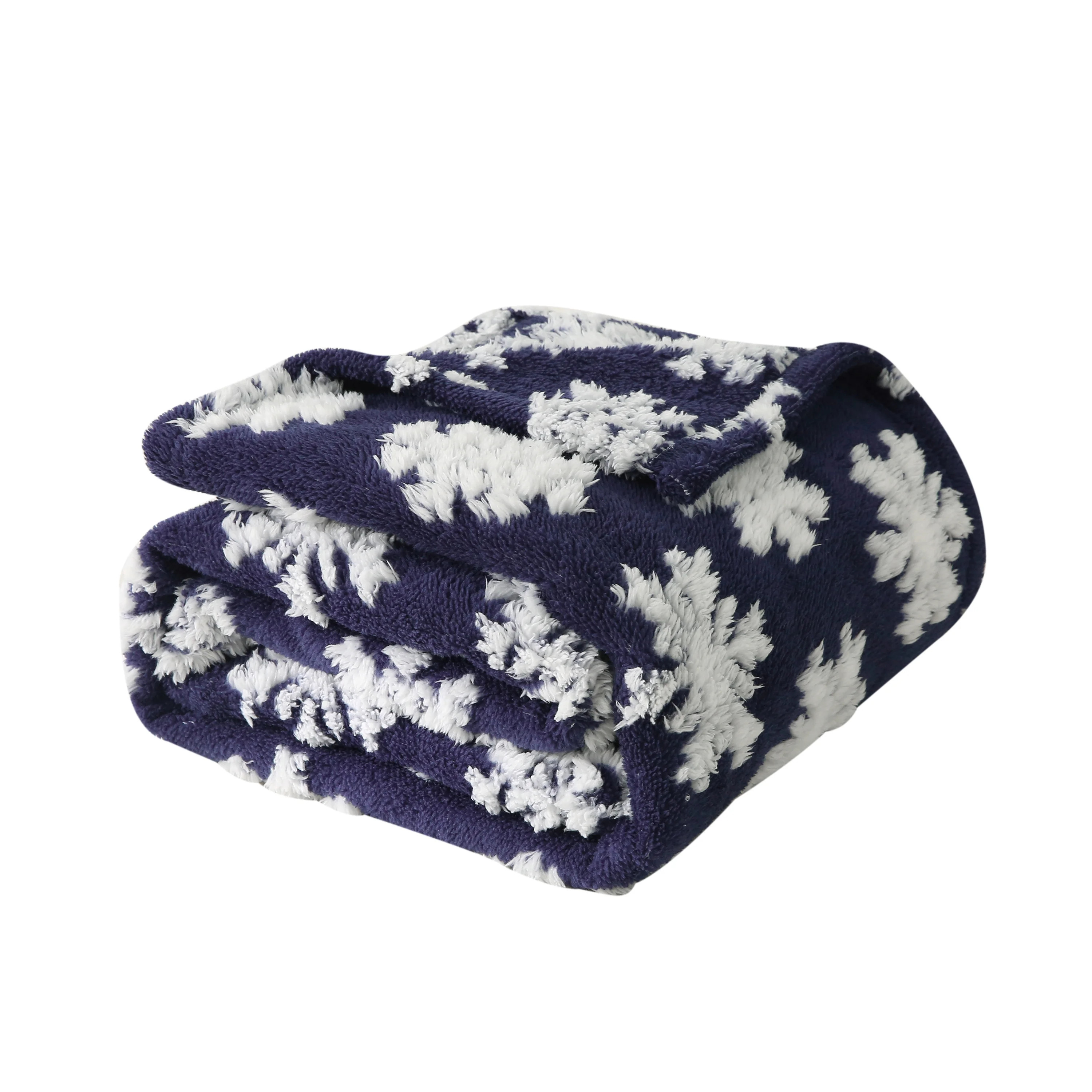 Mainstays Blue Snowflake Sherpa Throw Blanket, 50"x60" | Walmart (US)