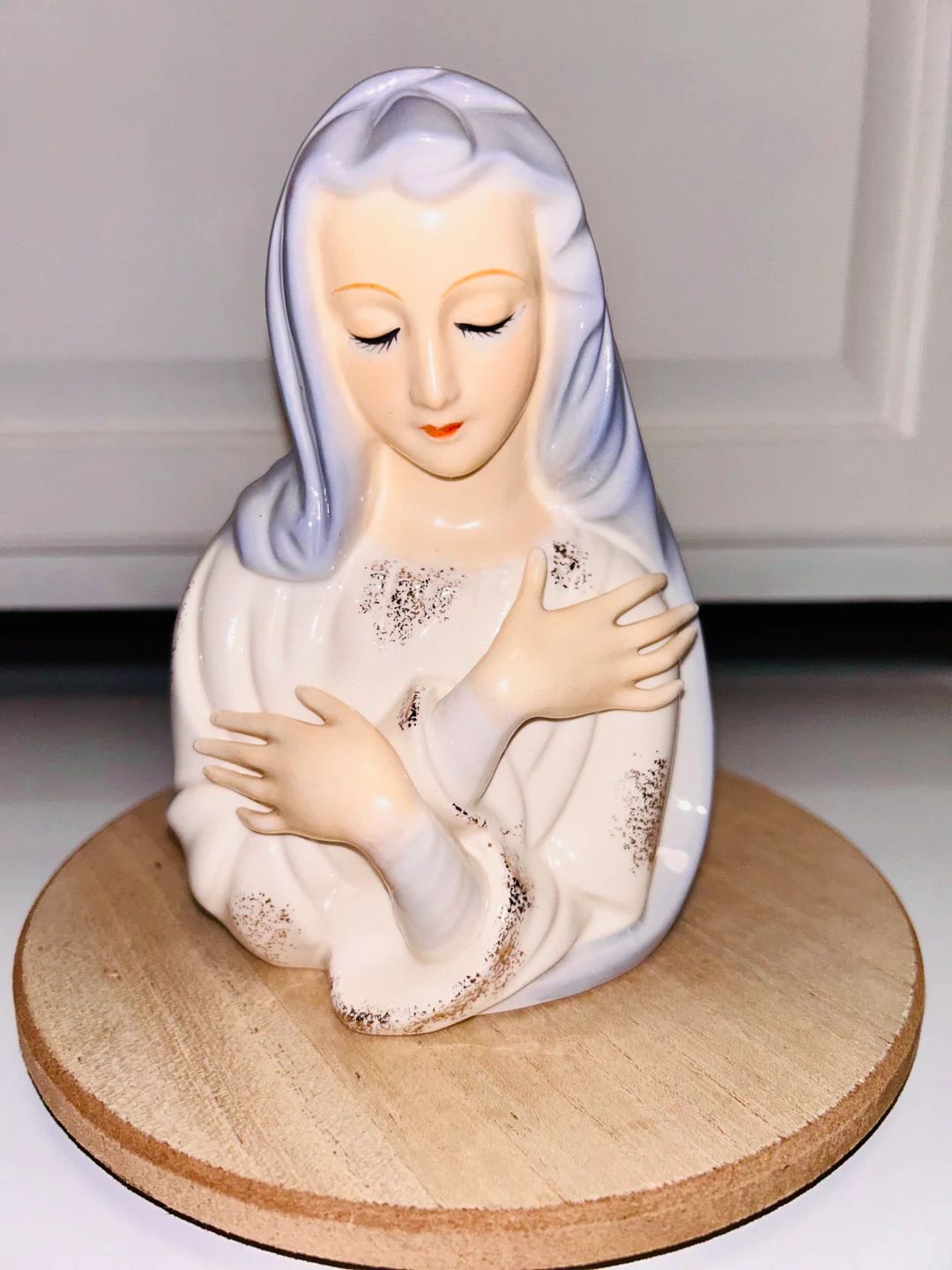 Vintage Shafford Beautiful Virgin Mary/Madonna Head Vase Planter Figurine | Etsy (US)