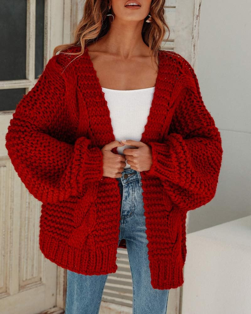 Remikstyt Womens Chunky Cardigan Cable Knit Oversized Open Front Cardigan Sweaters | Amazon (US)