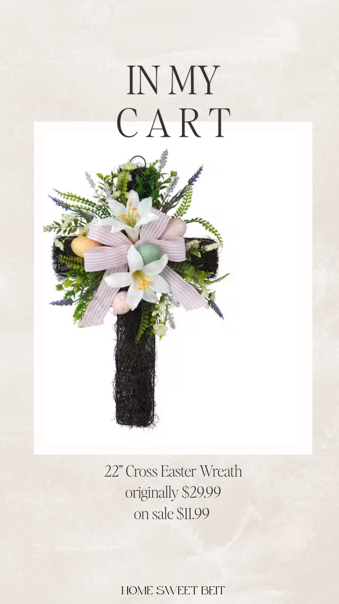 22” cross Easter wreath! Originally $29.99. On sale for only $11.99

Easter  Jesus Christ holiday 


#LTKHome #LTKSeasonal #LTKSaleAlert