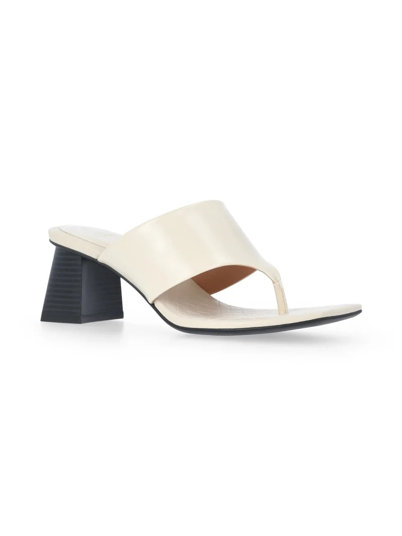 Time and Tru Women's Heeled Thong Sandals | Walmart (US)