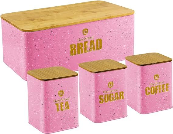 HausRoland Bread Box for Kitchen Counter Stainless Steel Bread Bin Storage Container For Loaves P... | Amazon (US)