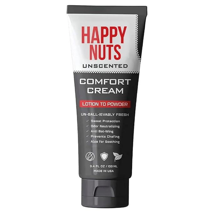 HAPPY NUTS Comfort Cream Deodorant For Men: Anti-Chafing Sweat Defense, Soothing, Odor Control, A... | Amazon (US)