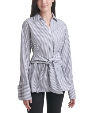 Calvin Klein Jeans Oversized Tie-Waist Shirt | Macys (US)