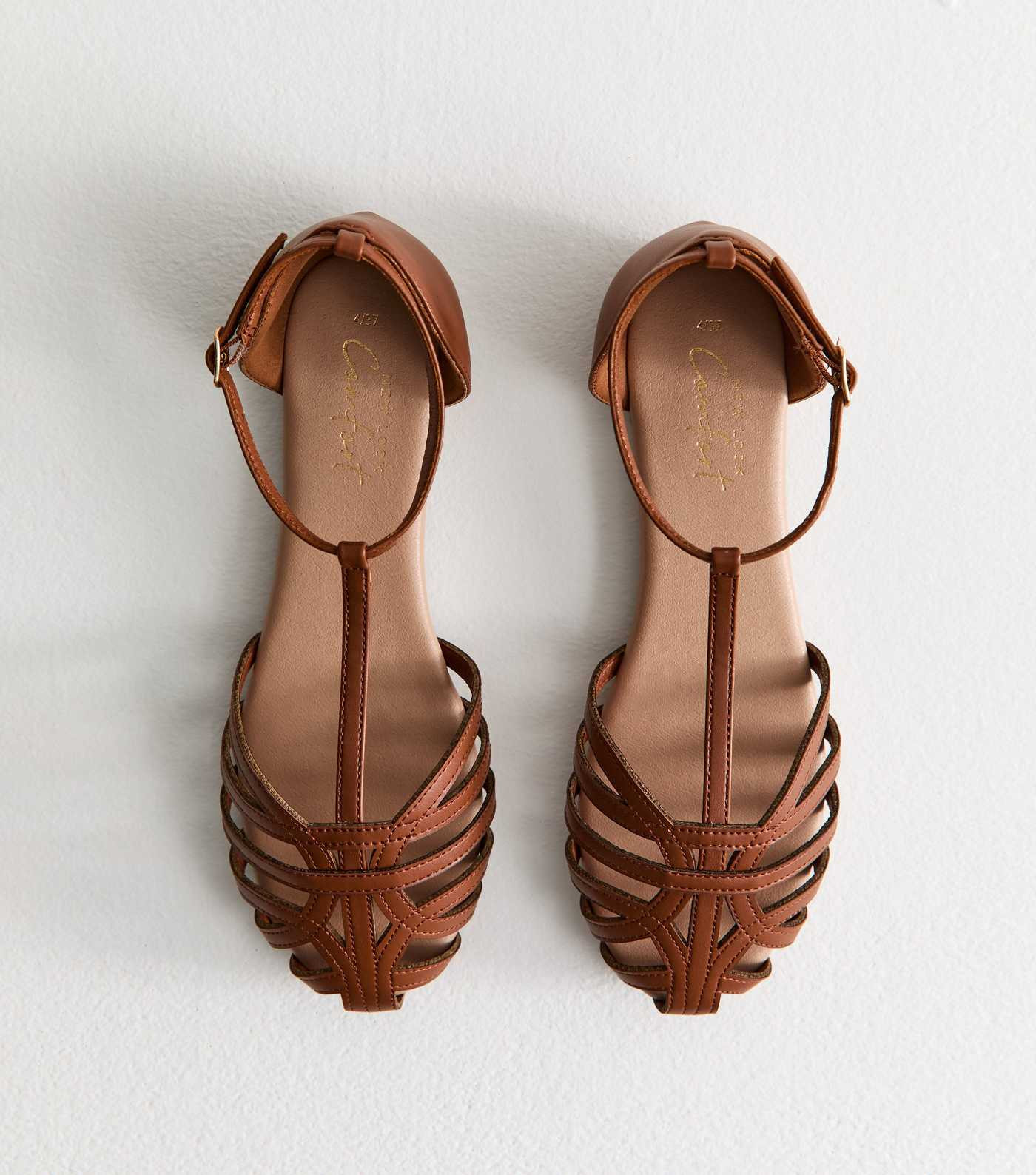Tan Faux Leather Interwoven Strap Sandals
						
						Add to Saved Items
						Remove from Saved... | New Look (UK)