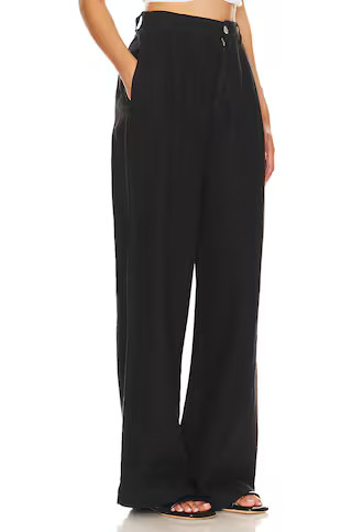 Pleated Wide Leg Trousers in Black | Revolve Clothing (Global)