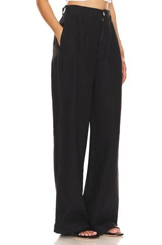 Pleated Wide Leg Trousers in Black | Revolve Clothing (Global)