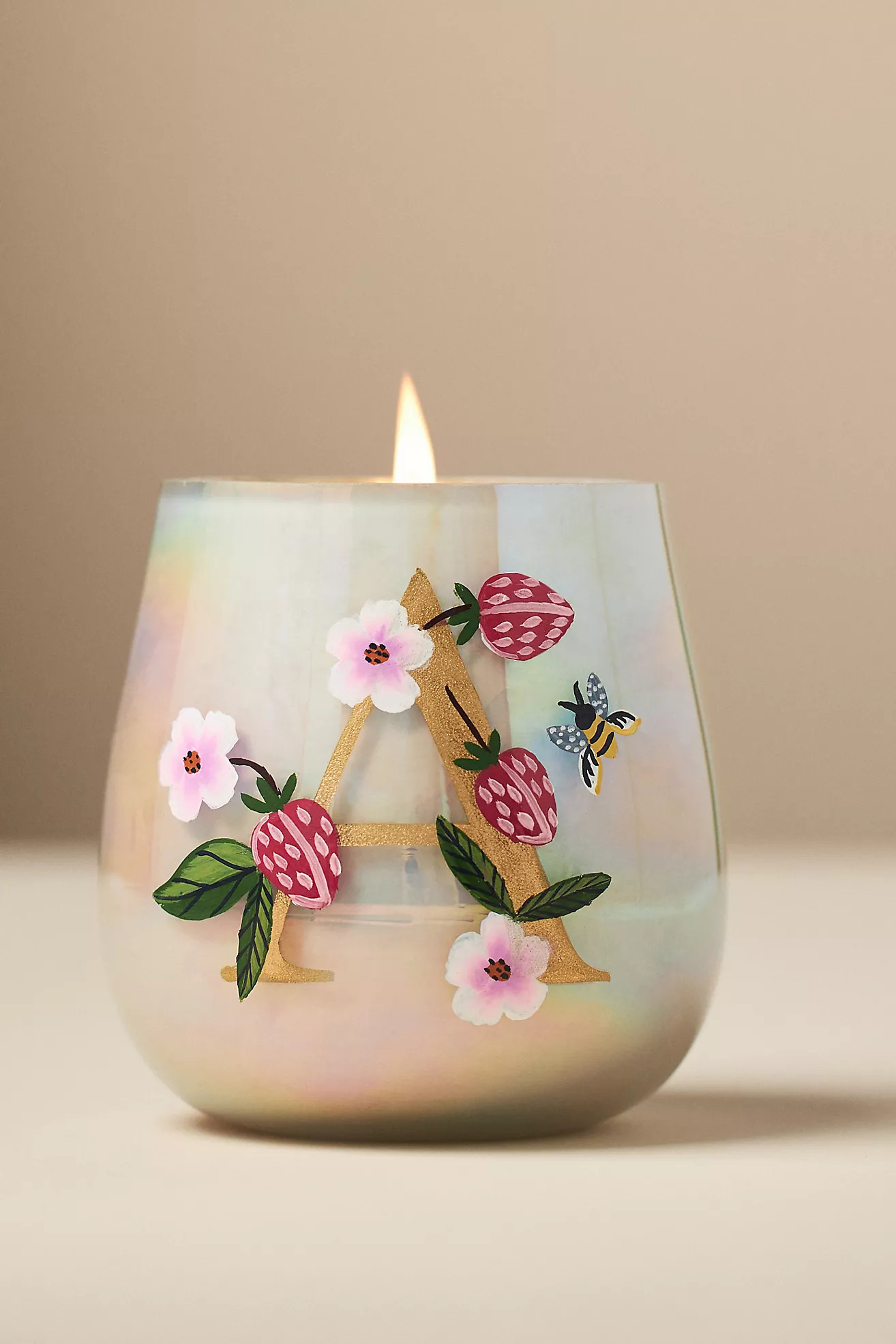Fruity Monogram Floral Night Gardenia Glass Candle | Anthropologie (US)