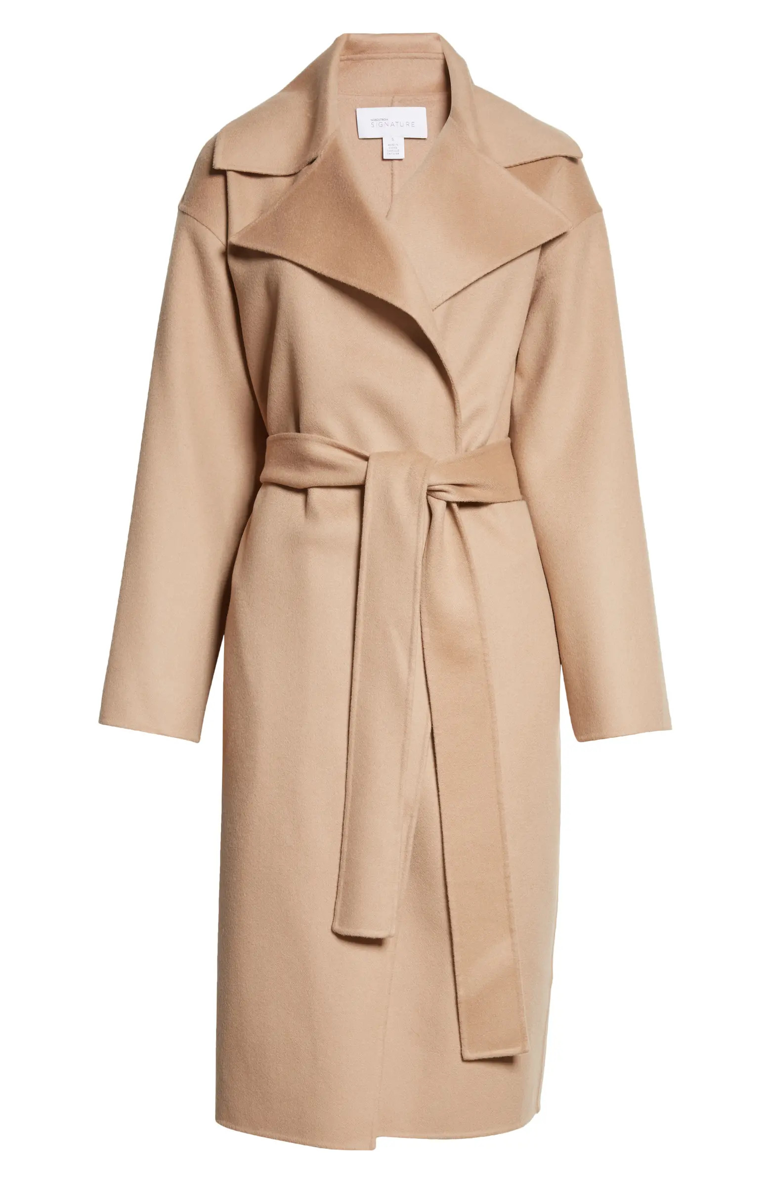 Waterfall Lapel Double Face Wool & Cashmere Coat | Nordstrom