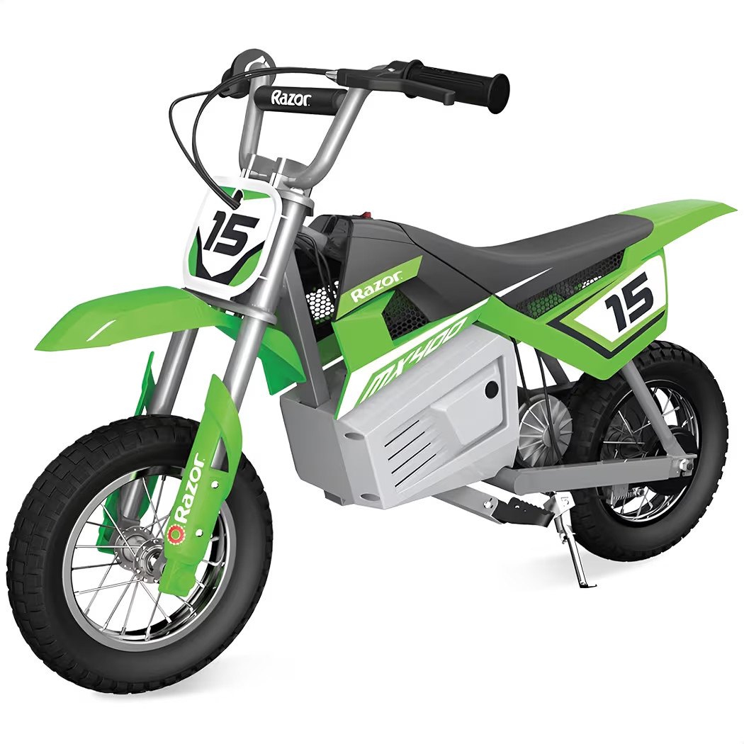 Razor MX400 Dirt Rocket Electric Bike for Kids Ages 8+, 140 Pounds Max Weight, Green – 24-Volt ... | Amazon (US)
