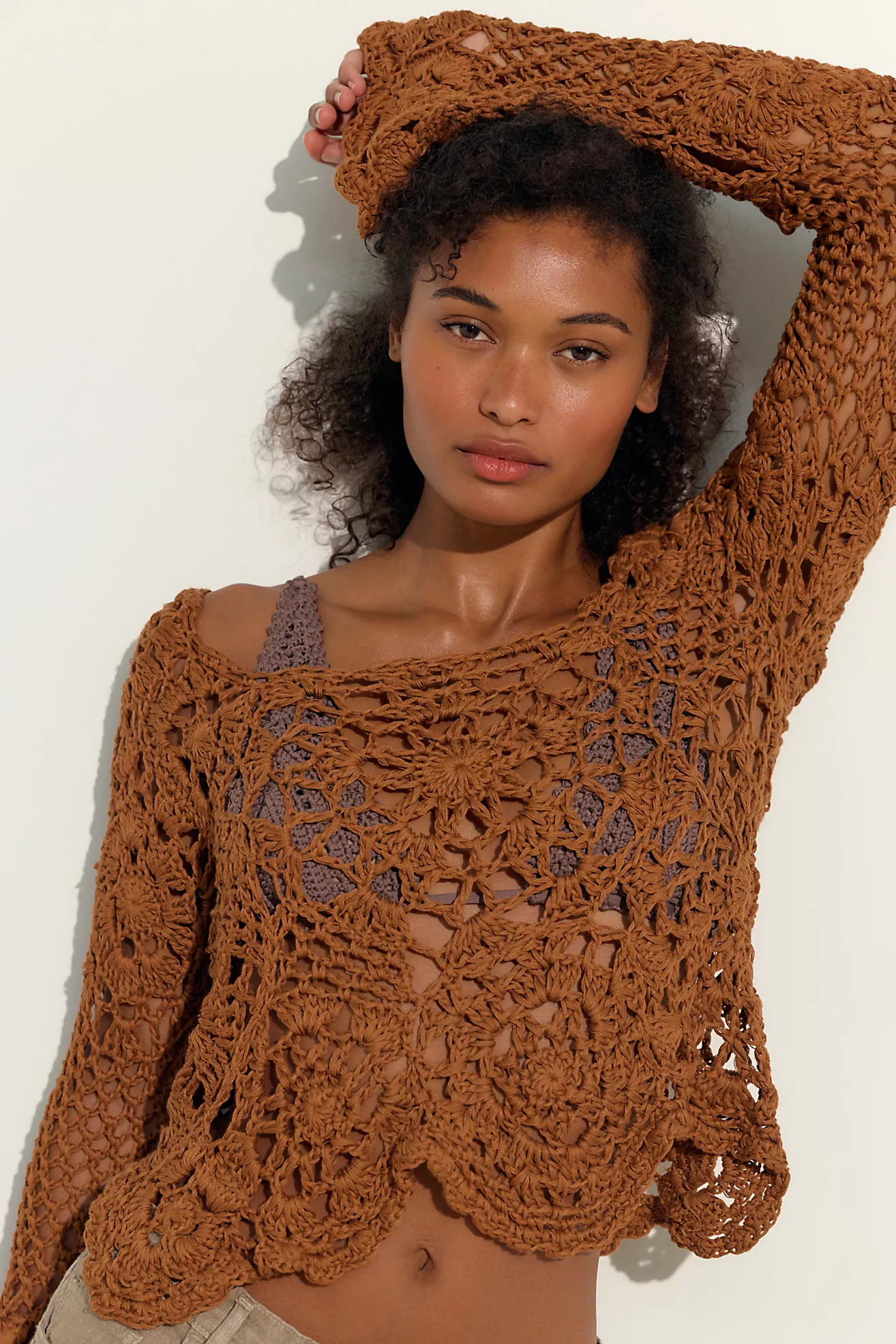 The Farra Full Pilcha Crochet Sweater | Free People (Global - UK&FR Excluded)