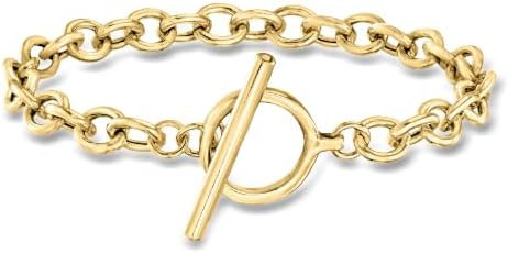 Ross-Simons 18kt Gold Over Sterling Cable-Link Toggle Bracelet | Amazon (US)